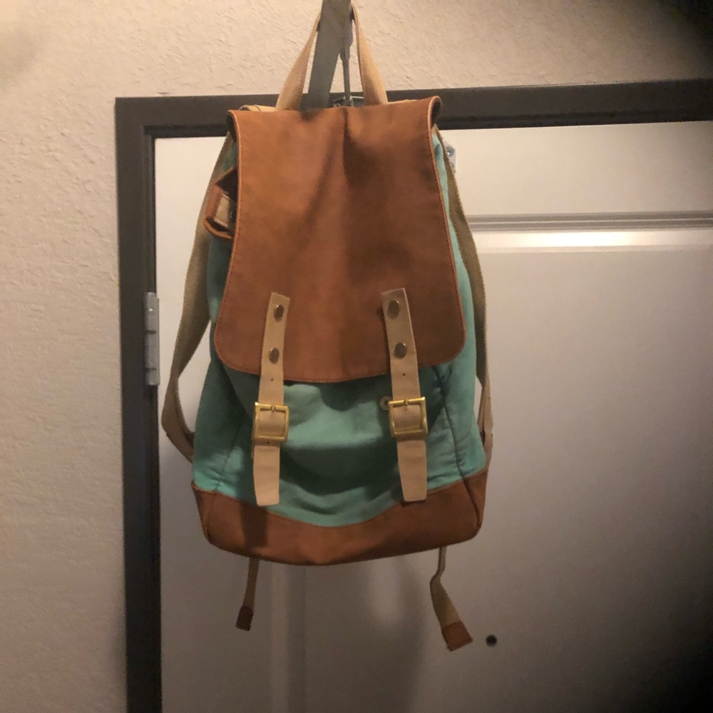 Mossimo supply co. Backpack. Teal cognac